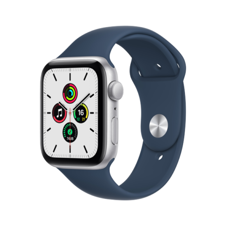 Apple Watch SE Silver Aluminium Case with Abyss Blue Sport Band - iTronics