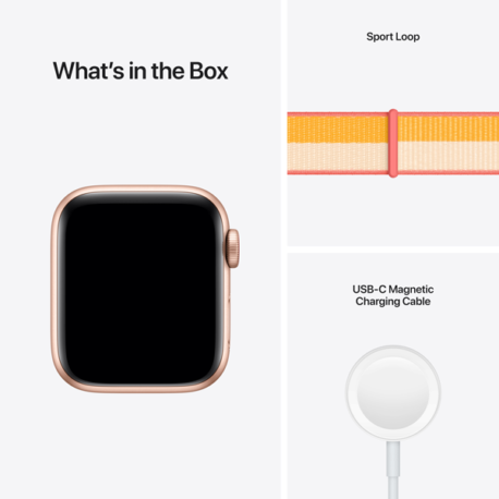 Apple Watch SE Gold Aluminium Case with Maize/White Sport