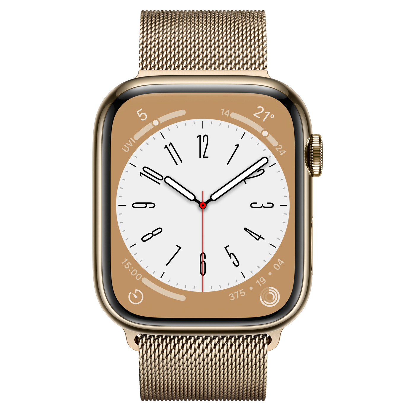 Apple Watch Series 8 Gold Stainless Steel Case with Gold Milanese