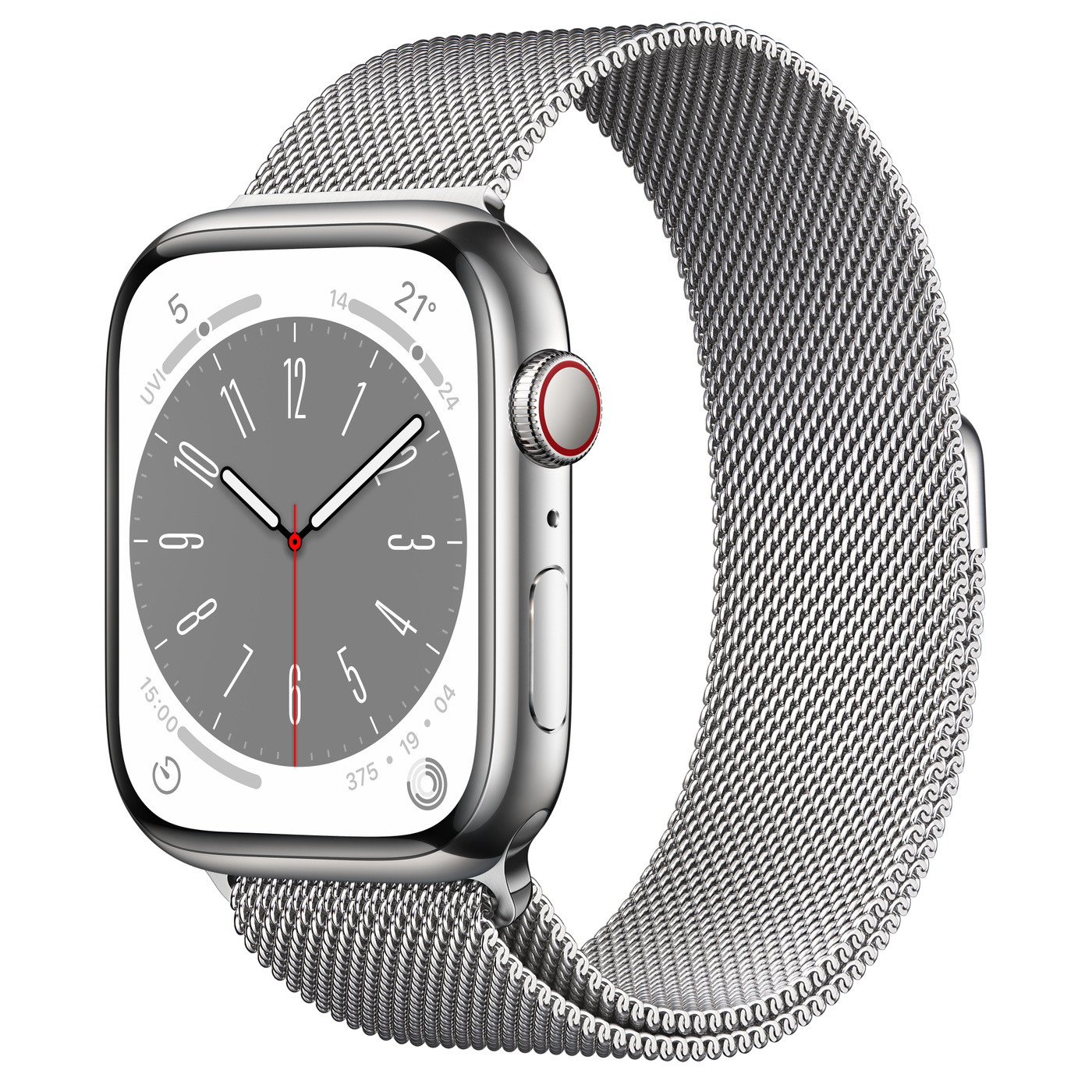 Apple Watch Series 8 Silver Stainless Steel Case with Milanese